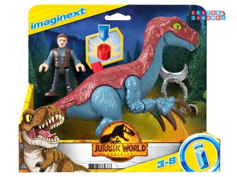 [ZA5096] Jurassic World zestaw Imaginext figurki Therizinosaurus + Owen