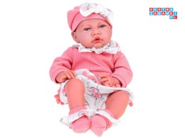 [ZA5188] Lalka Bobas 45 cm dziewczynka miękka i interaktywna różowy komplet