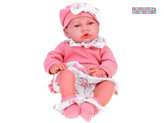 [ZA5188] Lalka Bobas 45 cm dziewczynka miękka i interaktywna różowy komplet