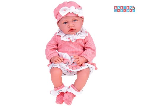 [ZA5188] Lalka Bobas 45 cm dziewczynka miękka i interaktywna różowy komplet