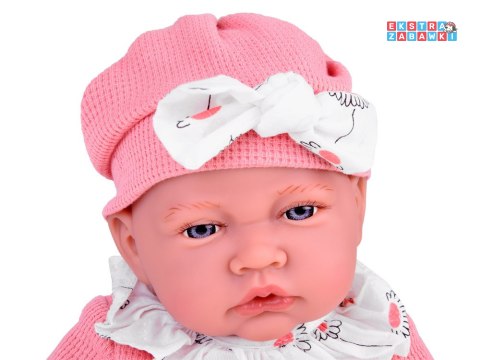 [ZA5188] Lalka Bobas 45 cm dziewczynka miękka i interaktywna różowy komplet