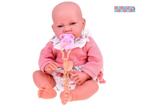[ZA5188] Lalka Bobas 45 cm dziewczynka miękka i interaktywna różowy komplet