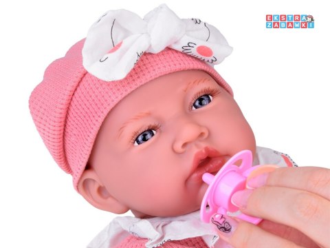 [ZA5188] Lalka Bobas 45 cm dziewczynka miękka i interaktywna różowy komplet