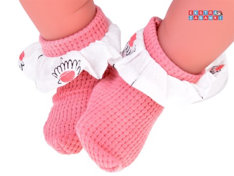 [ZA5188] Lalka Bobas 45 cm dziewczynka miękka i interaktywna różowy komplet