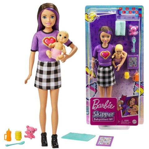 [ZA5084] Lalka Barbie Skipper opiekunka niemowlak akcesoria