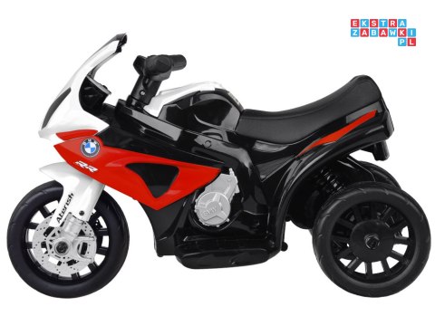 [PA0311] Motocykl sportowy BMW na akumulator 6V/4Ah dla najmłodszych ekoskóra owiewka - czerwony