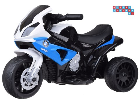 [PA0311] Motocykl sportowy BMW na akumulator 6V/4Ah dla najmłodszych ekoskóra owiewka - niebieski
