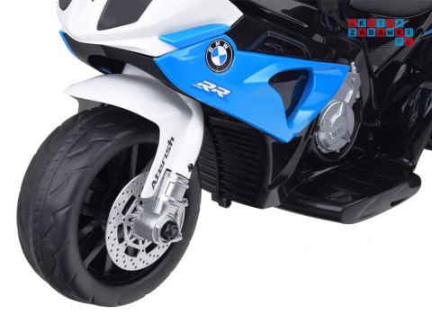 [PA0311] Motocykl sportowy BMW na akumulator 6V/4Ah dla najmłodszych ekoskóra owiewka - niebieski