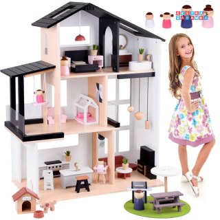[ZA5073] Nowoczesny drewniany domek dla lalek w wtylu LOFT lalki meble