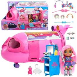 [ZA5092] Różowy tęczowy samolot Barbie Extra Fly Minis lalka pilotka
