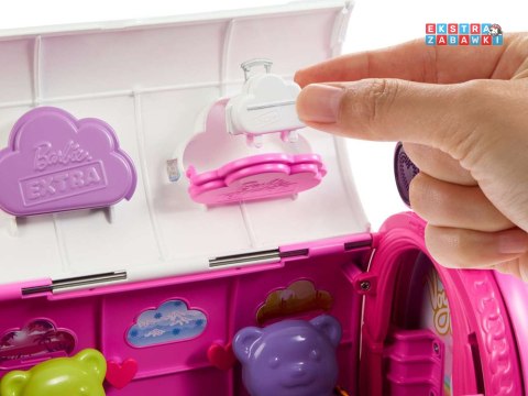 [ZA5092] Różowy tęczowy samolot Barbie Extra Fly Minis lalka pilotka