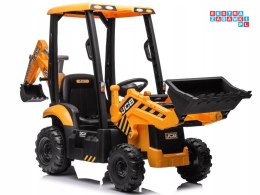 [PA0312] Traktor koparka ładowarka pojazd budowlany 4w1 na akumulator 2x25W 12V/4.5Ah wolny start amortyzacja - żółty