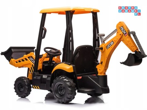 [PA0312] Traktor koparka ładowarka pojazd budowlany 4w1 na akumulator 2x25W 12V/4.5Ah wolny start amortyzacja - żółty