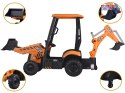 [PA0312] Traktor koparka ładowarka pojazd budowlany 4w1 na akumulator 2x25W 12V/4.5Ah wolny start amortyzacja - żółty