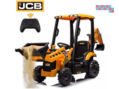 [PA0312] Traktor koparka ładowarka pojazd budowlany 4w1 na akumulator 2x25W 12V/4.5Ah wolny start amortyzacja - żółty