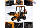[PA0312] Traktor koparka ładowarka pojazd budowlany 4w1 na akumulator 2x25W 12V/4.5Ah wolny start amortyzacja - żółty