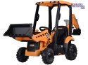 [PA0312] Traktor koparka ładowarka pojazd budowlany 4w1 na akumulator 2x25W 12V/4.5Ah wolny start amortyzacja - żółty