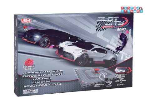 [RC0664] Bugatti wyścigowy tor z klocków 2 auta na ilota