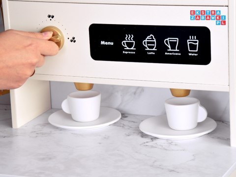 Duża Kuchnia drewniana Styl Glamour Złote dodatki Światło + dźwięk ZA5270