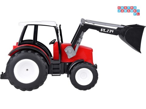 Duży Czerwony Traktor z Ruchomym Ramieniem i Wielkimi Kołami RC0666