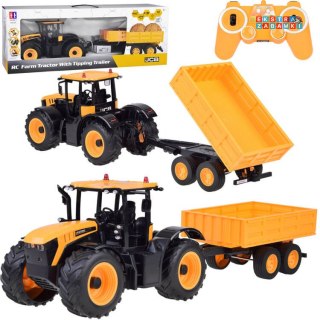[RC0670] JCB Traktor z przyczepą sterowany na pilota kipruje Double E 1:16