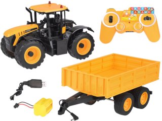 [RC0670] JCB Traktor z przyczepą sterowany na pilota kipruje Double E 1:16