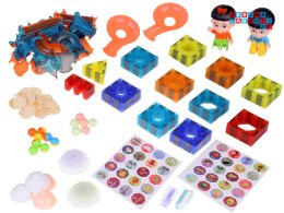Klocki Magnetyczne 3D Zbuduj Duży świecący Tor Kulkowy 142 ele ZA5238