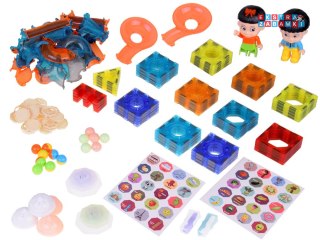 [ZA5238] Klocki magnetyczne 3D zbuduj duży świecący tor kulkowy 142 elementy