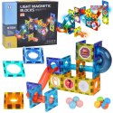 [ZA5250] Klocki Magnetyczne 3D dla dzieci Zbuduj Świecący Tor Kulkowy 49 el.