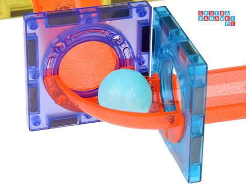 [ZA5250] Klocki Magnetyczne 3D dla dzieci Zbuduj Świecący Tor Kulkowy 49 el.
