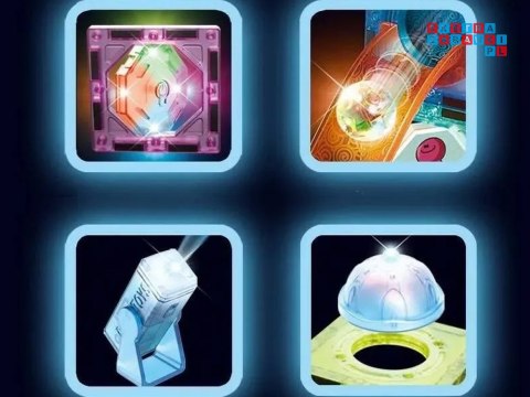 [ZA5250] Klocki Magnetyczne 3D dla dzieci Zbuduj Świecący Tor Kulkowy 49 el.