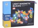 [ZA5250] Klocki Magnetyczne 3D dla dzieci Zbuduj Świecący Tor Kulkowy 49 el.