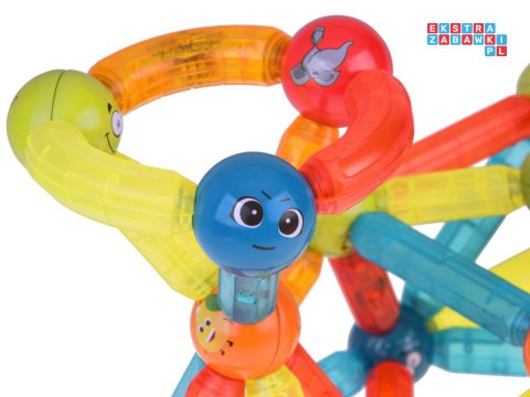 Klocki magnetyczne 3D Kolorowe Podświetlane klocki dla dzieci 76ele ZA5239