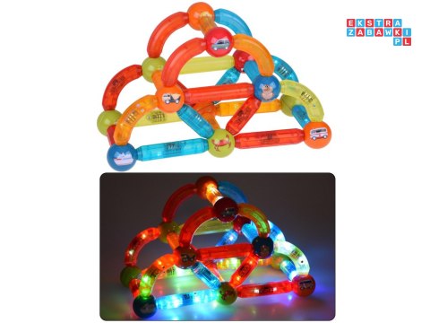 Klocki magnetyczne 3D Kolorowe Podświetlane klocki dla dzieci 76ele ZA5239