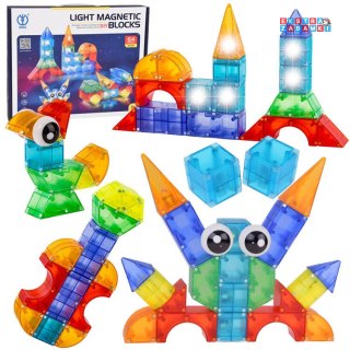 [ZA5240] Klocki magnetyczne 3D Podświetlane klocki magnetyczne 64 el.