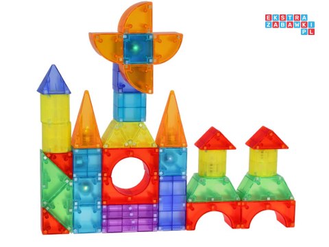 [ZA5240] Klocki magnetyczne 3D Podświetlane klocki magnetyczne 64 ele