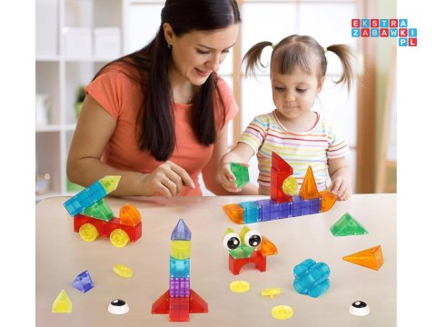 [ZA5240] Klocki magnetyczne 3D Podświetlane klocki magnetyczne 64 ele