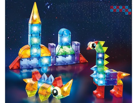[ZA5240] Klocki magnetyczne 3D Podświetlane klocki magnetyczne 64 ele