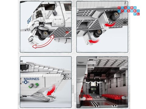 Klocki techniczne śmigłowiec transportowy CH53 2192-elementów ZA5303