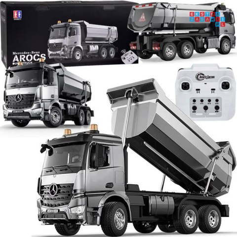 Mercedes Arocs METALOWA wywrotka sterowana EE ruchoma naczepa 1:20 RC0667