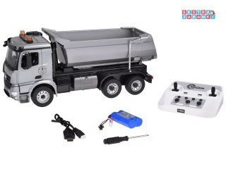 [RC0667] Mercedes Arocs metalowa wywrotka sterowana EE ruchoma naczepa 1:20