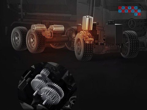 Mercedes Arocs METALOWA wywrotka sterowana EE ruchoma naczepa 1:20 RC0667