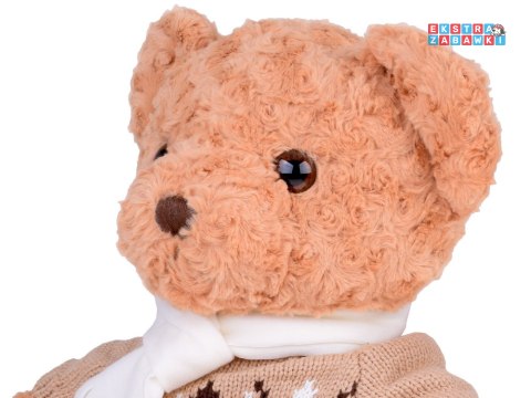 [ZA5330] Miś pluszowy mięciutki niedźwiadek w sweterku i szaliku 60cm