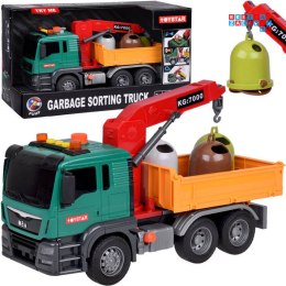 Samochód ciężarowy Edukacyjna Śmieciarka + Kosze na śmieci dźwięk ZA5230