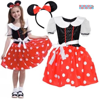 [ZA5280] Uroczy kostium strój Myszki Minnie dla dziewczynki przebranie L/XL