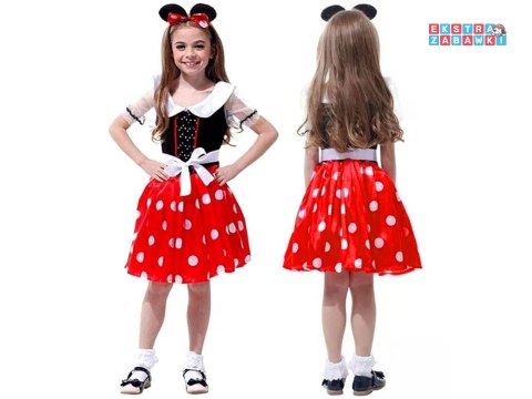 [ZA5280] Uroczy kostium strój Myszki Minnie dla dziewczynki przebranie L/XL