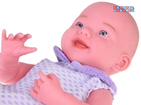 [ZA5321] Uśmiechnięta lalka bobas 40cm laleczka dzidziuś fioletowy sweterek