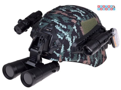 [ZA5310] Zestaw dla żołnierza hełm lornetka laser lampka walkie talkie moro