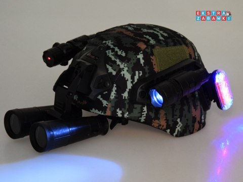 [ZA5310] Zestaw dla żołnierza hełm lornetka laser lampka walkie talkie moro