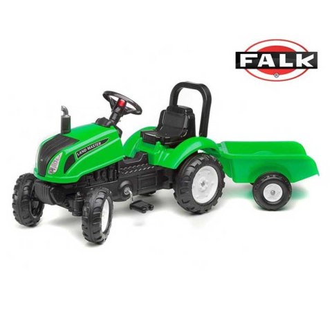 FALK Traktor Zielony LAND MASTER + Przyczepka